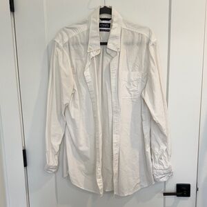Chaps Men's White Casual Button Down Shirt